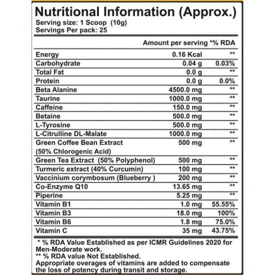 Gibbon Level 10 Pre Workout 25 ser info-550x550